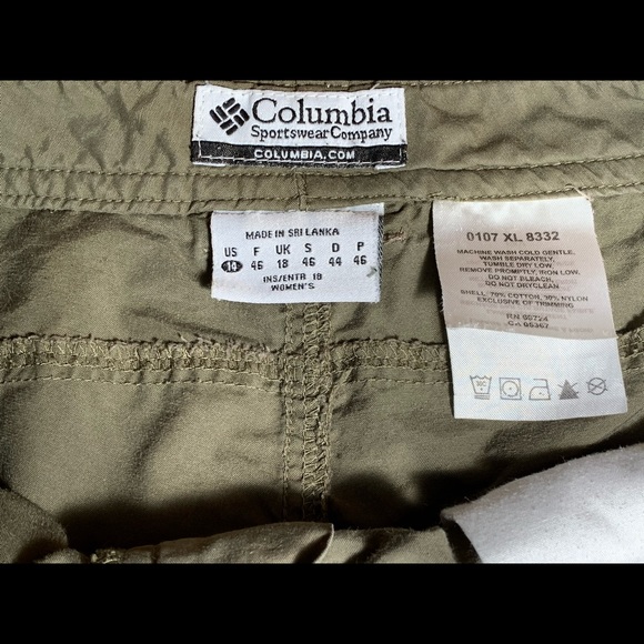 Columbia Sportswear olive knee/capri pant size 14 - Picture 6 of 7